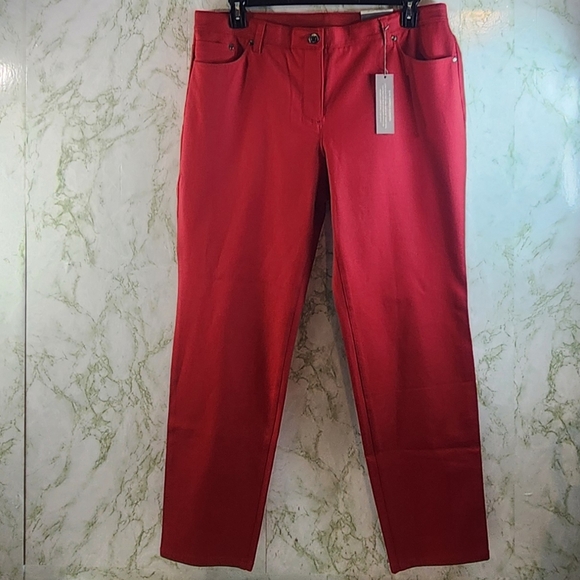 Chico's So Slimming Slim Leg 5 Pocket Red Pants - Picture 2 of 15
